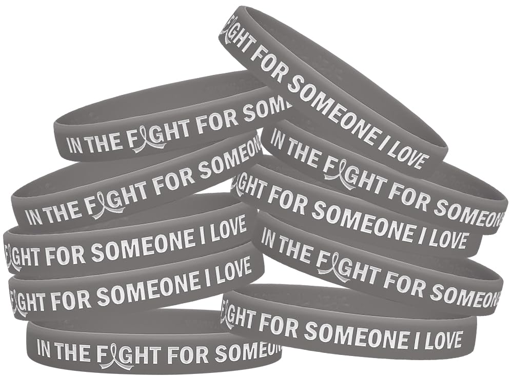 In the Fight for Someone I Love Silicone Wristband Bracelet for Cancer & Cause Awareness (10 Pack)
