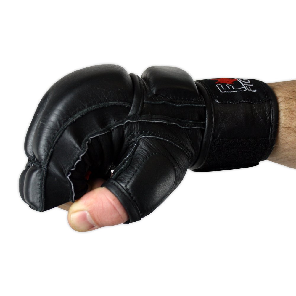 FOX-FIGHT Freefight MMA Handschuhe professionelle hochwertige Qualität echtes Leder Boxhandschuhe Sandsack Training Sparring Muay Thai Kickbox Kampfsport BJJ Sandsackhandschuhe Gloves
