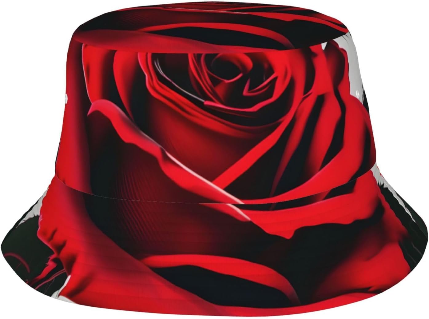 Red Rose Print Sun Hat Outdoor Fisherman Cap Summer Bucket Hat Beach for Men Women