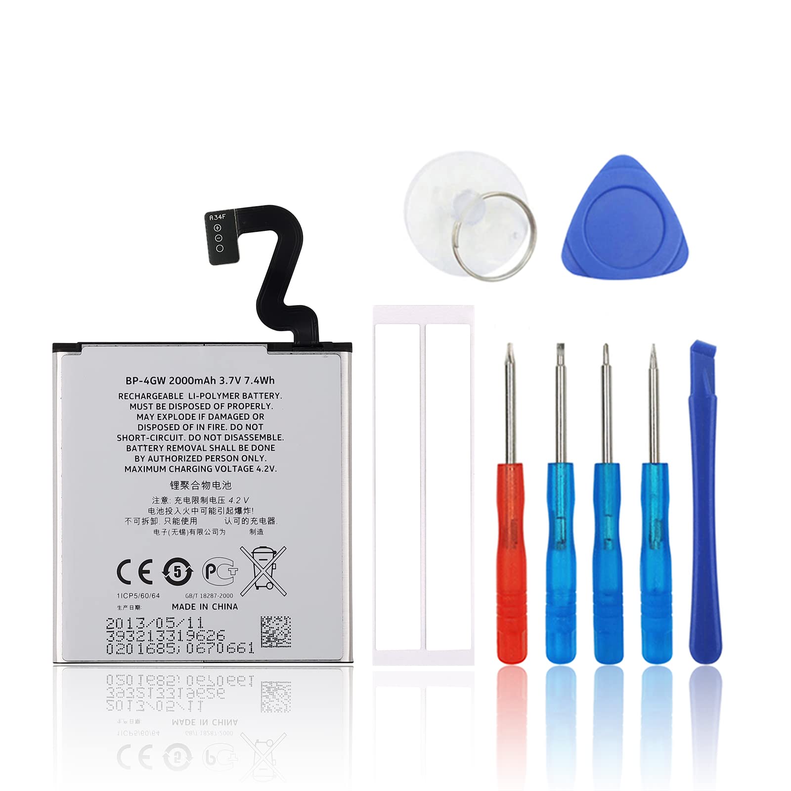 SwarKing Replacement Battery Compatible with Nokia Lumia 920 920T BP-4GW with Toolkit