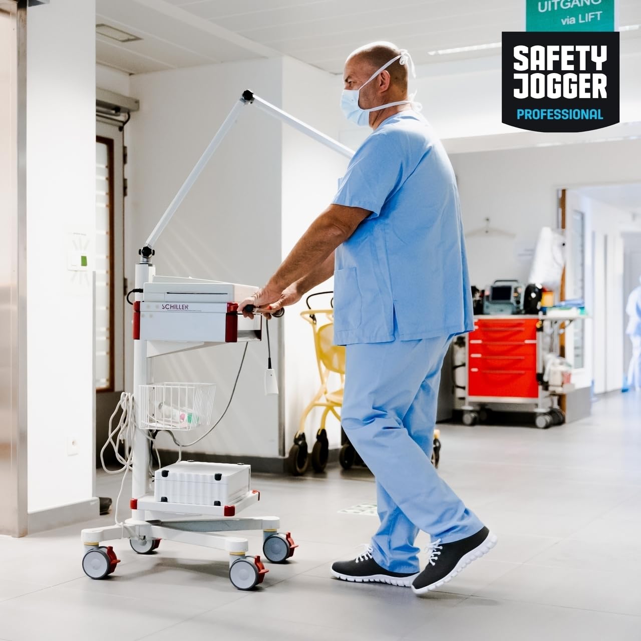 SAFETY JOGGER Lekkie buty robocze, czarne, UE 35, antypoślizgowe buty ochronne dla mężczyzn i kobiet, idealne do pielęgnacji, szpitala, gastronomii i czyszczenia