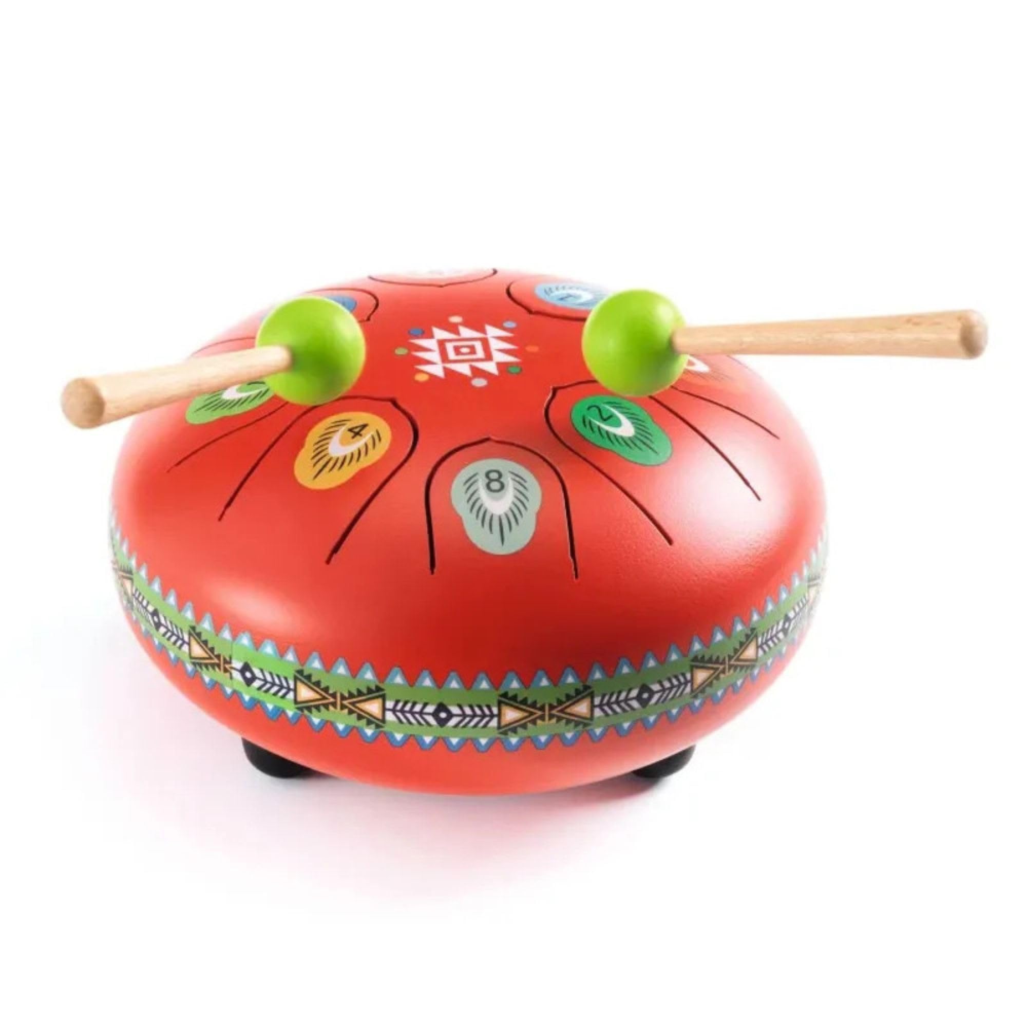 Djeco Musikinstrument Spielzeug - Animambo Zungentrommel rot 8 Töne FSC.