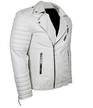 ジャケット・アウター White Single Leather Jacket Amazon.co.jp: Halff TQP04WHI Genuine Leather Jacket, Single