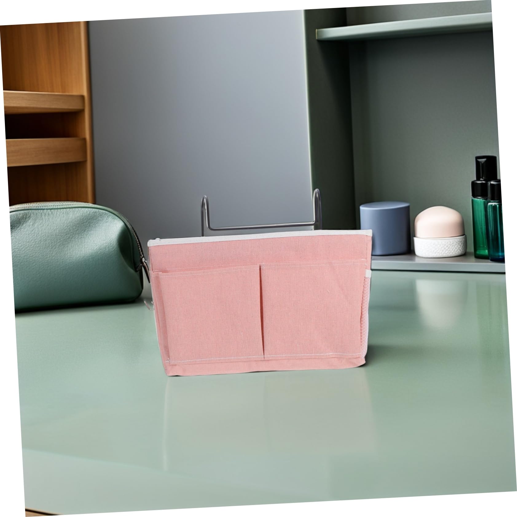 2pezzi Borsa Portaoggetti Sospesa Parete Organizer da Appendere Sul Comodino Cesto Portaoggetti in Tessuto per Libri Riviste e Oggetti Vari Pratico per Dormitorio e Camera
