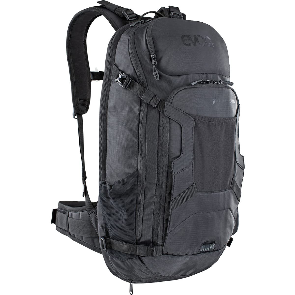 EVOC Fr Trail E-ride sac à dos protecteur pour e-mountain bikes (compartiment batterie séparé, LITESHIELD BACK PROTECTOR, LITESHIELD SYSTEM AIR ventilation) Mixte (lot de 1)