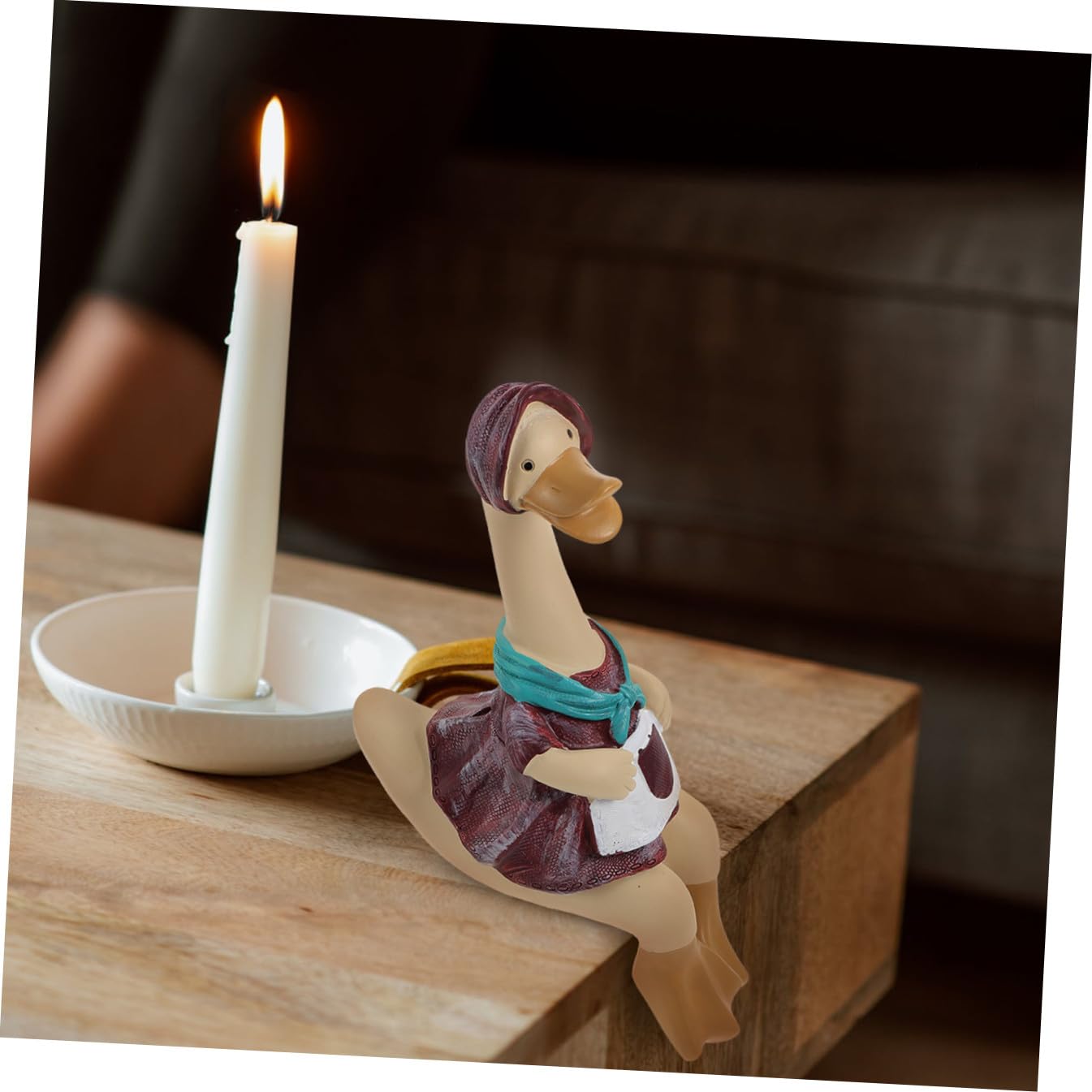 Statua Coppia Anatre Decorative in Resina, 1 Paio, Realistica