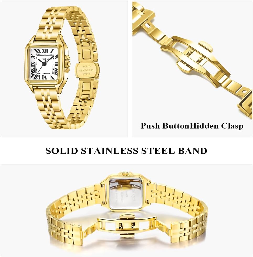 Classic Square Watches for Women with Roman Numerals Ladies Casual Dress Watch - Image 4