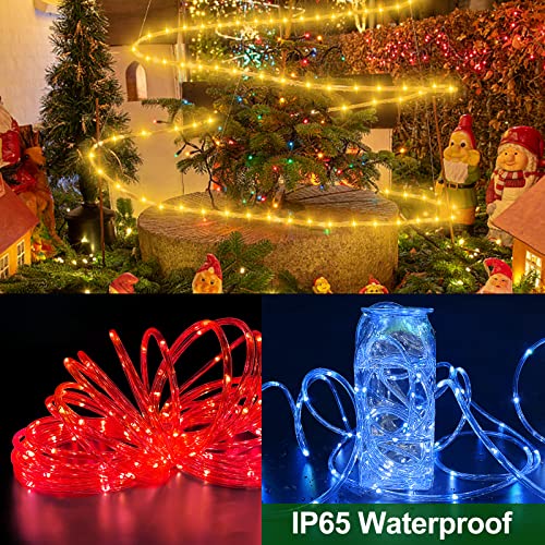 [ 16 Rgb Colors Changing ] 120Led 40Ft Rope Lights Christmas Lights Decorations, Timer 4 Modes Remote Waterproof Usb Fairy String Lights Christmas Decoration Outdoor Indoor Home Holiday Garden Bedroom #TOP5