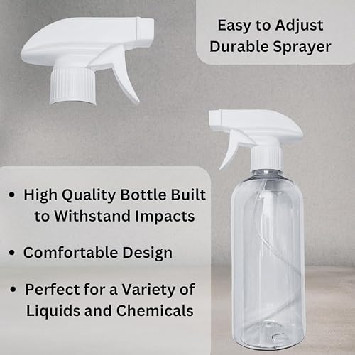 Miniatura 5 de Botella de spray de plástico (paquete de 2) botellas vacías de spray transparente y recargable para agua, aceites esenciales, cabello, productos de