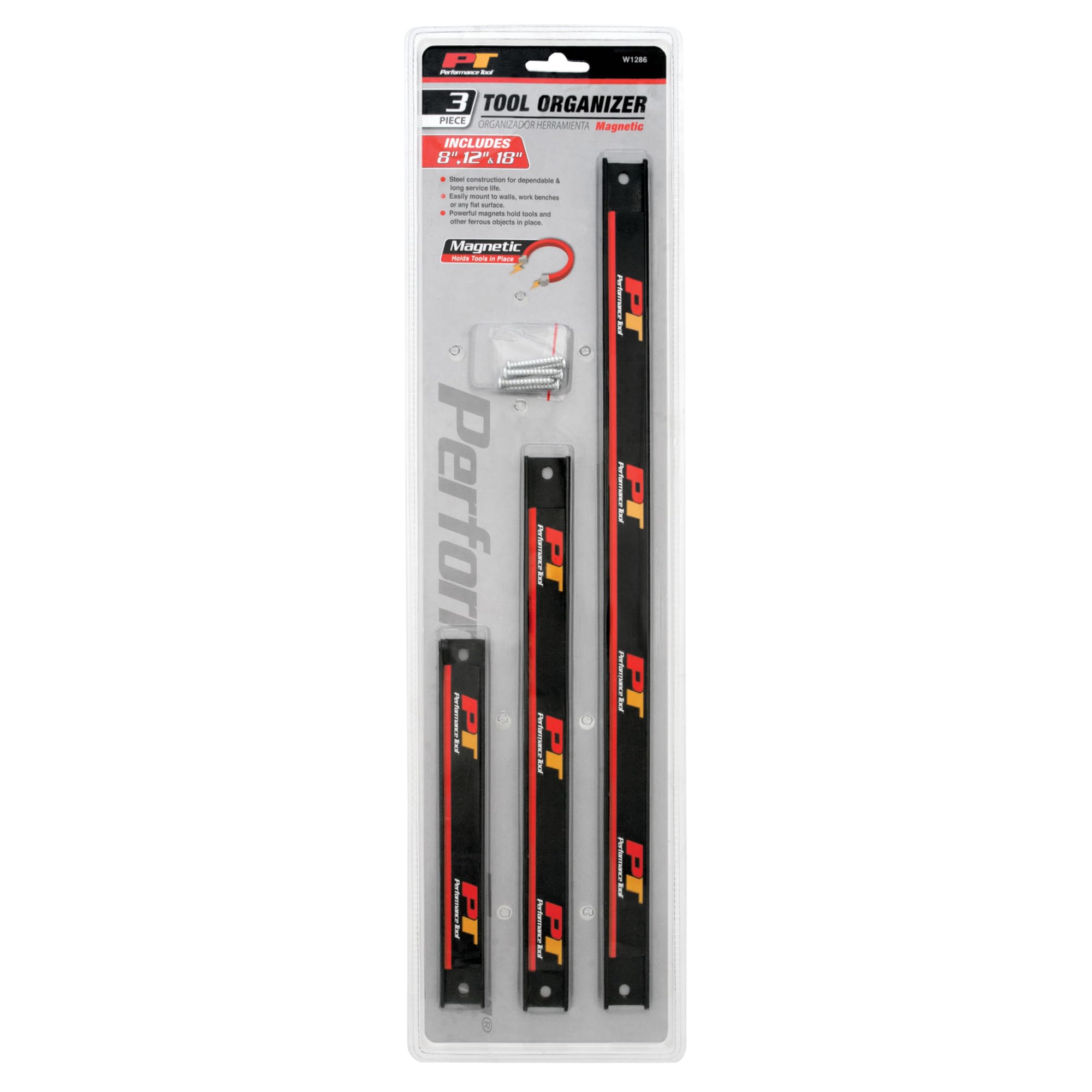 PERFORMANCE TOOL W1286, Organizador magnético de Herramientas de 3 Piezas
