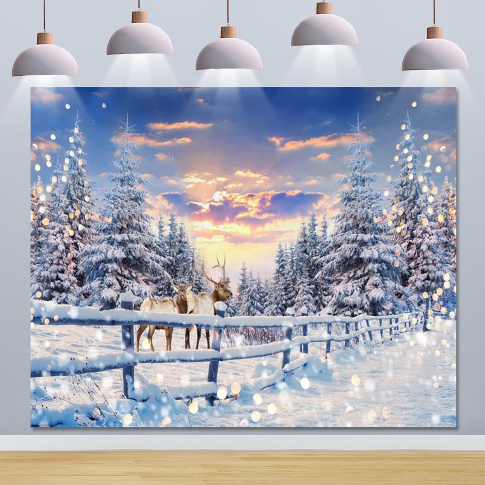 Haosphoto Christmas Backdrop For Photography 7X5FT Barn Decoration