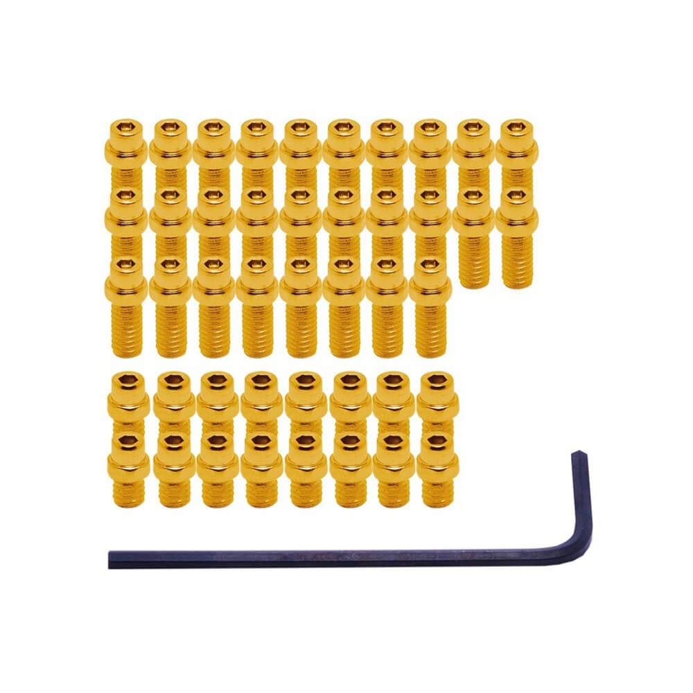 gold pedal pins DMR FlipPin 44 Steel Replacement for Vault Pedals - | DMR Flip Vault Pedal Pin Set 44pcs All-road bike vs gravel Category:Kinder Jugend_Herren Color:Yellow Fluo Red Mirror Silver Titanium Flat Pedal Stubs/Pins/Grub