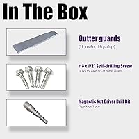 Vista 7 de Mxclimate Protector de canalón de 5 pulgadas, cubierta de canalón de micromalla de acero inoxidable de 48 pies con marco de aluminio resistente