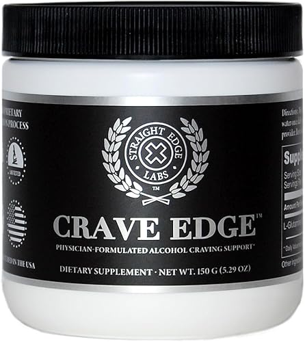 Crave Edge Suplemento de glutamina en polvo de alcohol Desintoxicación del hígado Bebida de reemplazo de alcohol Sobriedad Formulado por médicos