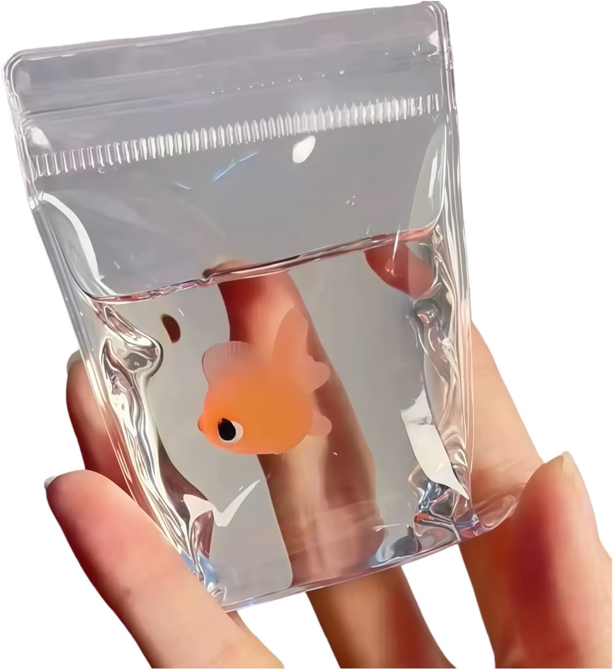 Cute Stress Relief Taba, Fish Fillet Stress Ball, Transparent Goldfish Pouch Silicone with PVC Material Your Bad Mood