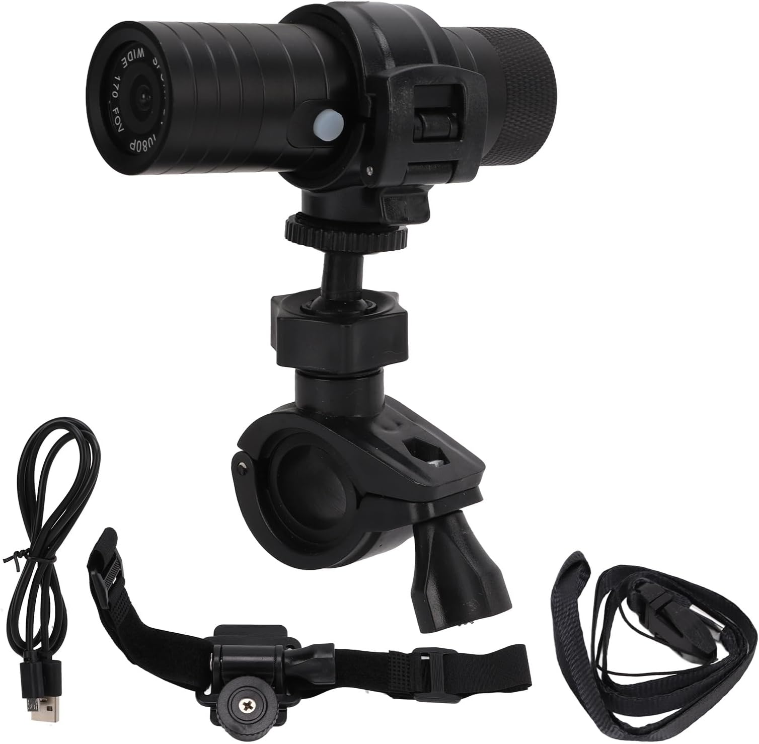 Motorbike Helmet Camera, HD 1080P 30fps Sports Action Camera, 170ยฐ Wide Angle Waterproof DV Video Recorder for Motorcycle, Bike and Outdoor Activities