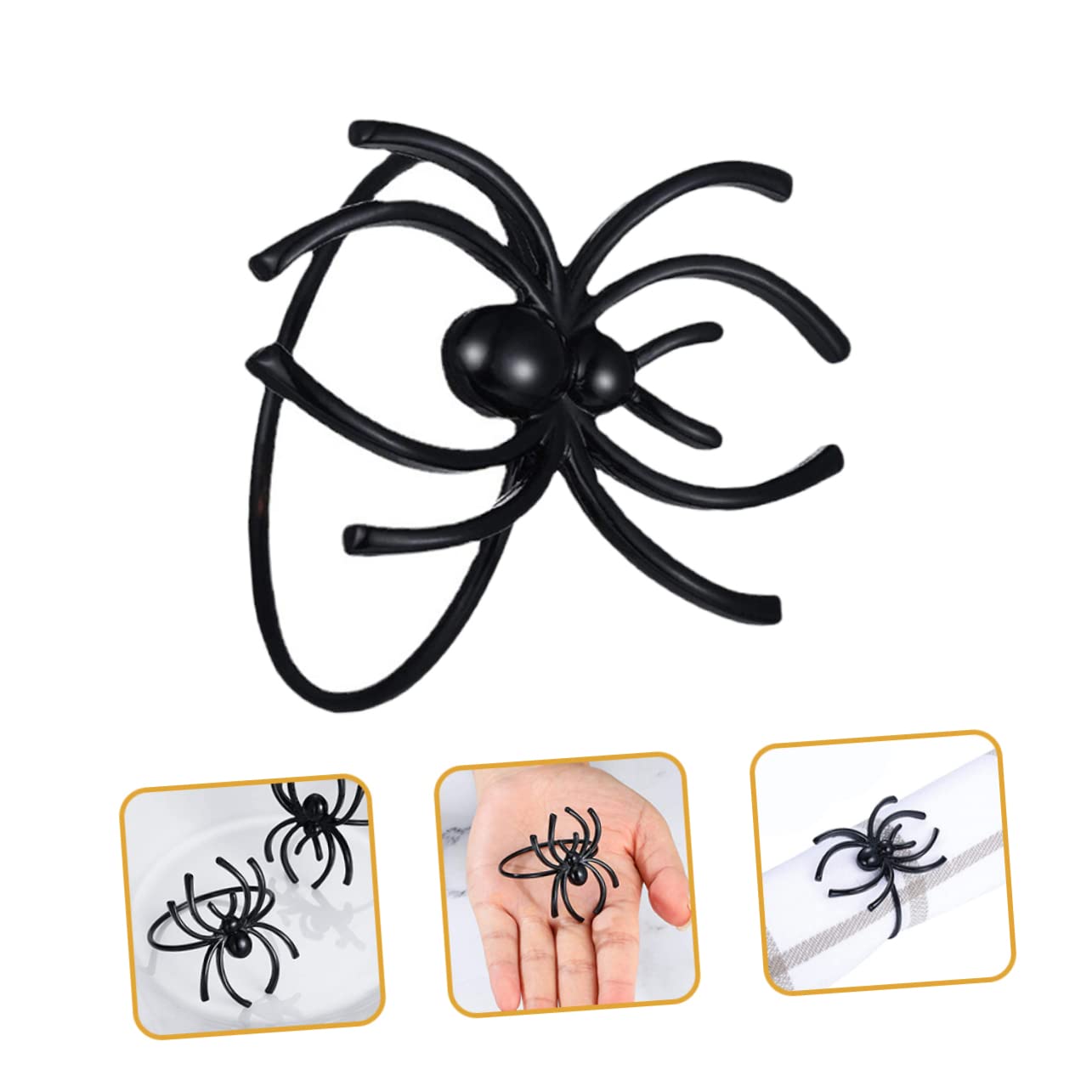 PRETYZOOM Pz portatovagliolo ragno Tovaglioli monotoni Fermatovagliolo Halloween mini tromba d'aria Decorazione della cena portatovaglioli arredamento ornamenti decorativi per tovaglioli