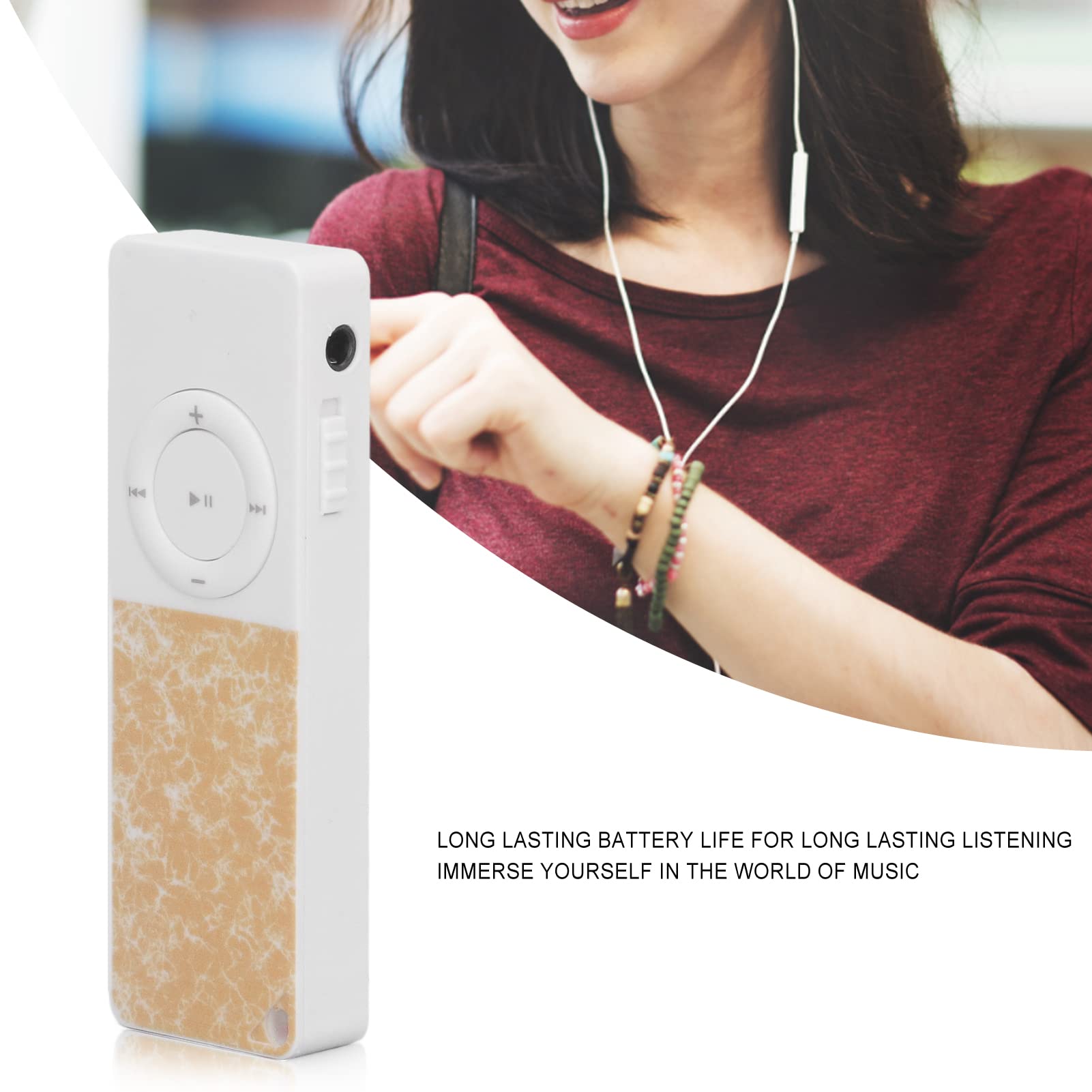 Lettore MP3, lettore musicale HiFi Lossless Sound Mp3 con batteria da 180 mAh, lettore musicale sottile classico portatile per bambini e adulti, supporta fino a 64 GB (giallo)