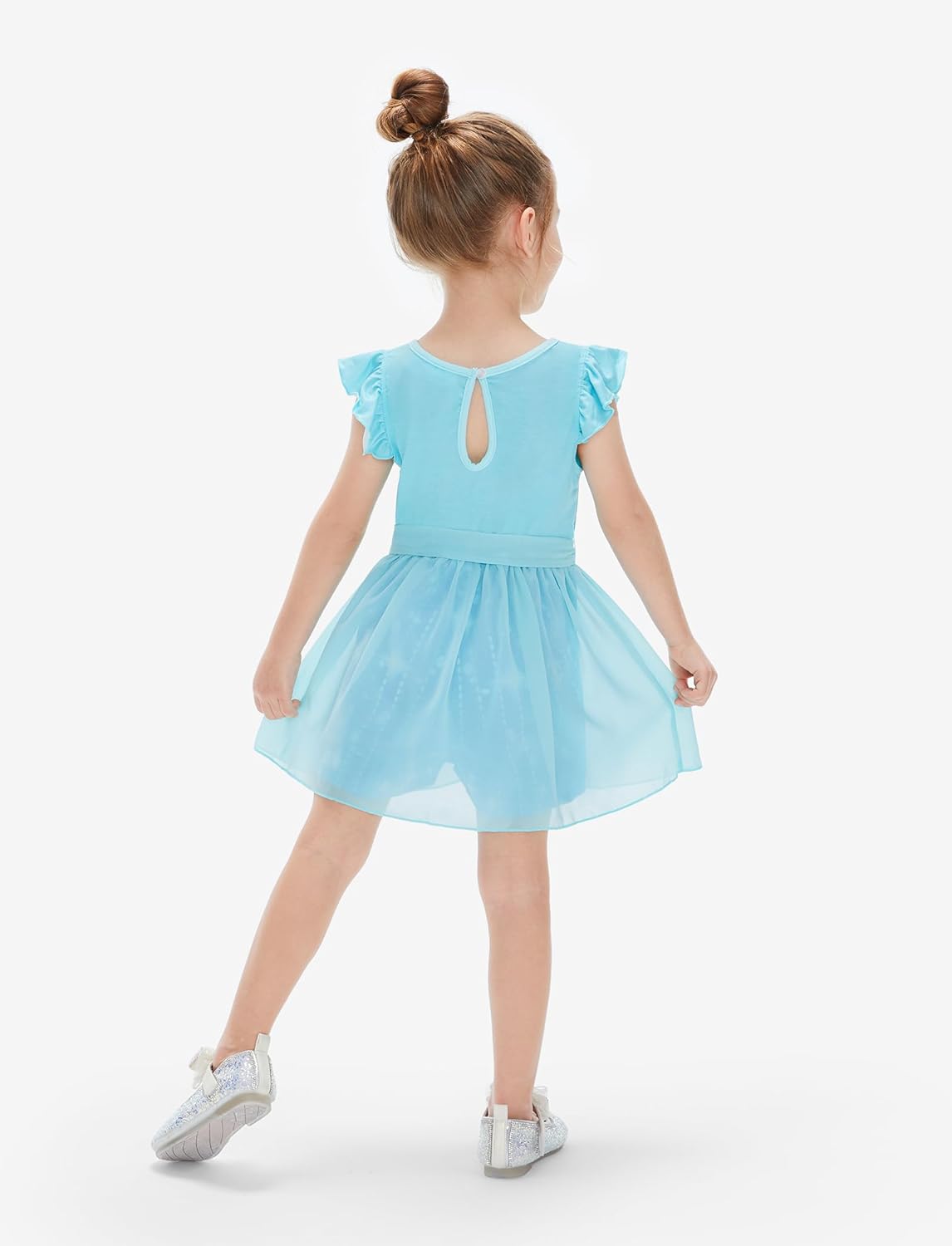 Disney Princess Frozen Elsa Minnie Mouse Stitch Toddler Girl Romper With Skirt Overlay Summer Jumpsuit with Bow 2-6 Years - Image 4