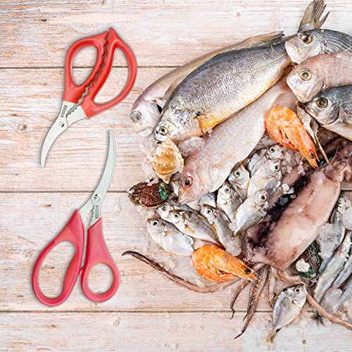 Roedeer Kitchen Stainless Steel Seafood Scissors For Lobster,Shrimp,Crab,Crab Claw,King Crab Leg,Fish,Shellfish,Crawfish,6" And 7" 2Pcs Shears #TOP6