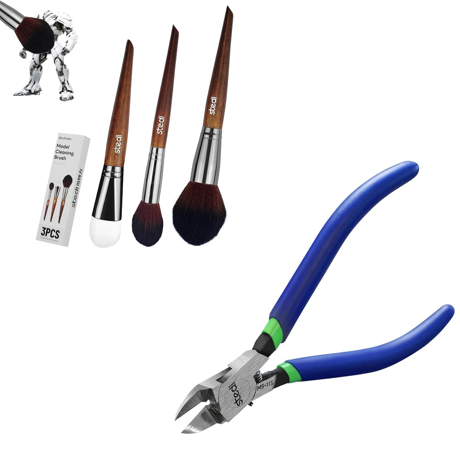 Kit de brosses de nettoyage pour modélisme stedi et pince pour impression 3D