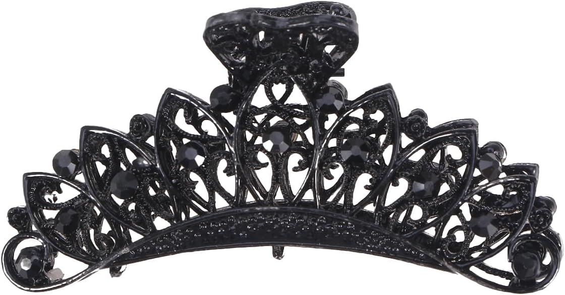 DOITOOL Non-Slip Hair Claws Black Hair Clips Gothic Hair Clip Hair Pins Black Jaw Clamp Simple Jaw Clamp for Women Alloy Hair Accessories Issue Card