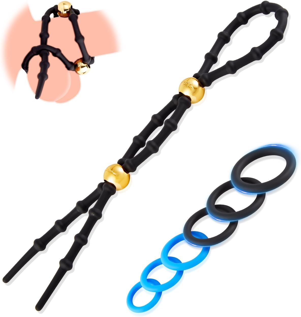 Adjustable Rope Cock Rings Set Penis Ring Sex Toy For Men Delay Ejaculation US