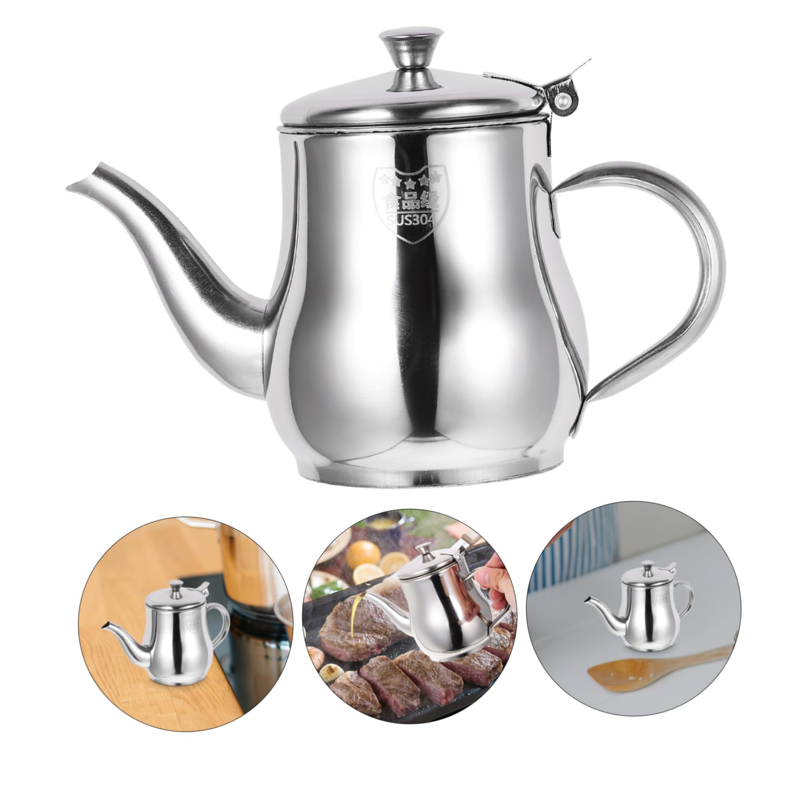 KOMBIUDA Contenedor Fácil de Limpiar Colador de Acero Inoxidable de 13oz de Aceite y Tapa para Filtración de Grasa Adecuado para Filtración en Cocina