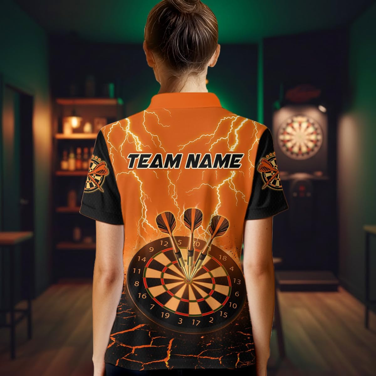 Lava Dart Shirt for Men Women Team Dart Shirts Custom Orange Dart Jersey Dartboard Shirt Polo and Quarter-Zip Shirt