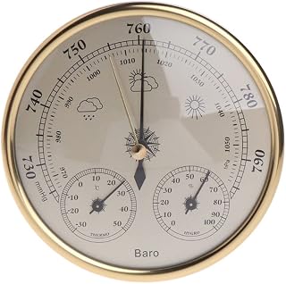 OUSIKA Wall Mounted Household Barometer Thermometer Hygrometer Weather Station Hanging Thermometer