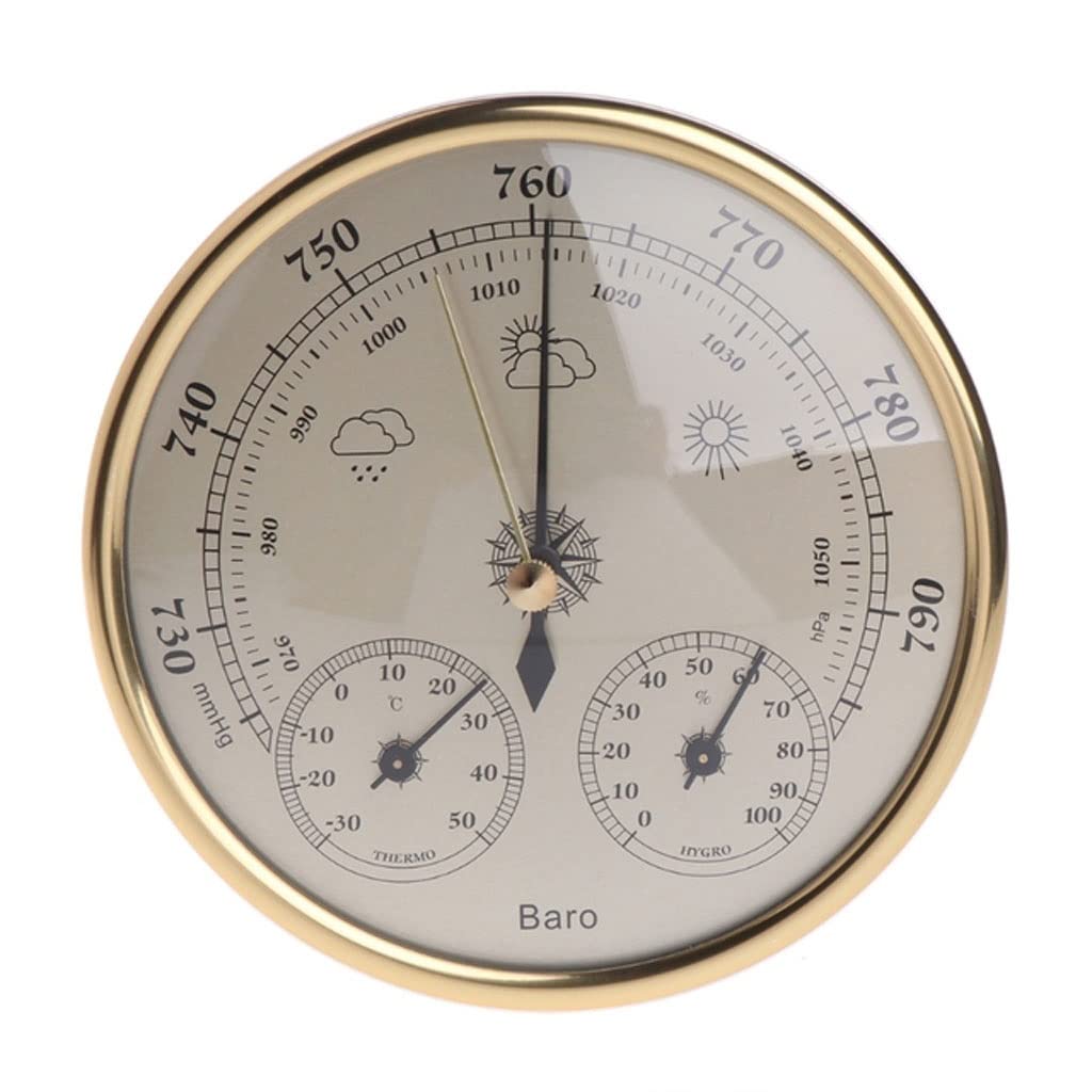 TiStm Wall Mounted Household Barometer Thermometer Hygrometer Weather Station Hanging Barometer