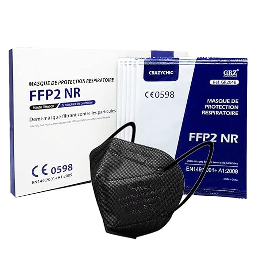 CRAZYCHIC FFP2 Maske Schwarz - 10er Pack