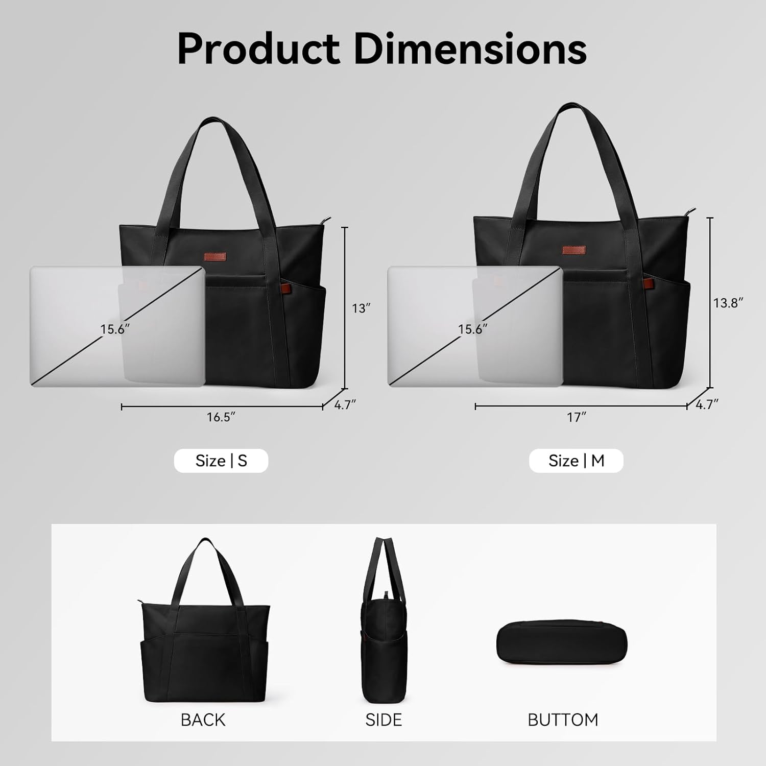 Handbags for Women Large Capacity Tote Bag with Zipper and Multi-Pockets Lightweigh... - Image 3
