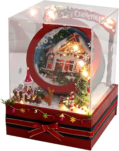 Miniatura 1 de Kit de casa de muñecas en miniatura para bricolaje, caja de jardín, casa de muñecas de Navidad, habitación creativa con muebles, rompecabezas