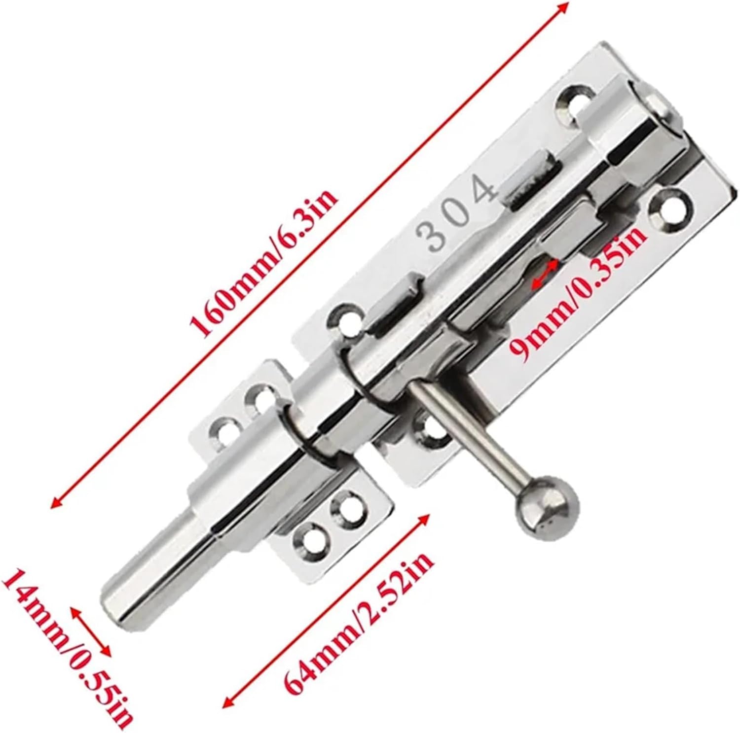 Slide Latch Lock 2Pcs 6INCH Slide Bolt Gate Latch Barrel Bolt Latch Heavy Duty Door Security Lock Thickened Door Latches Hardware for Barn Etc