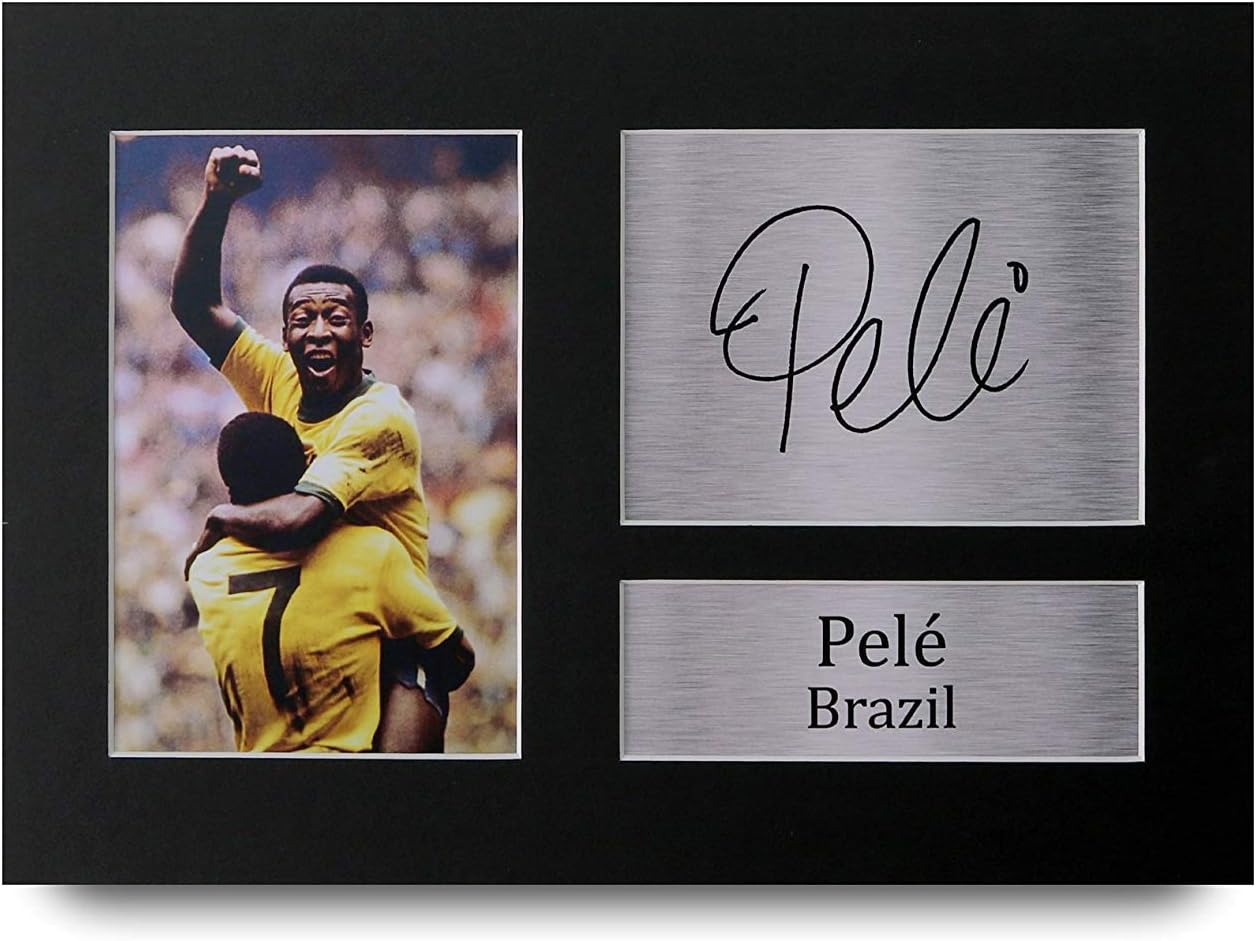 HWC Trading Pele Signed A4 Printed Autograph Brazil Print Photo Picture Display