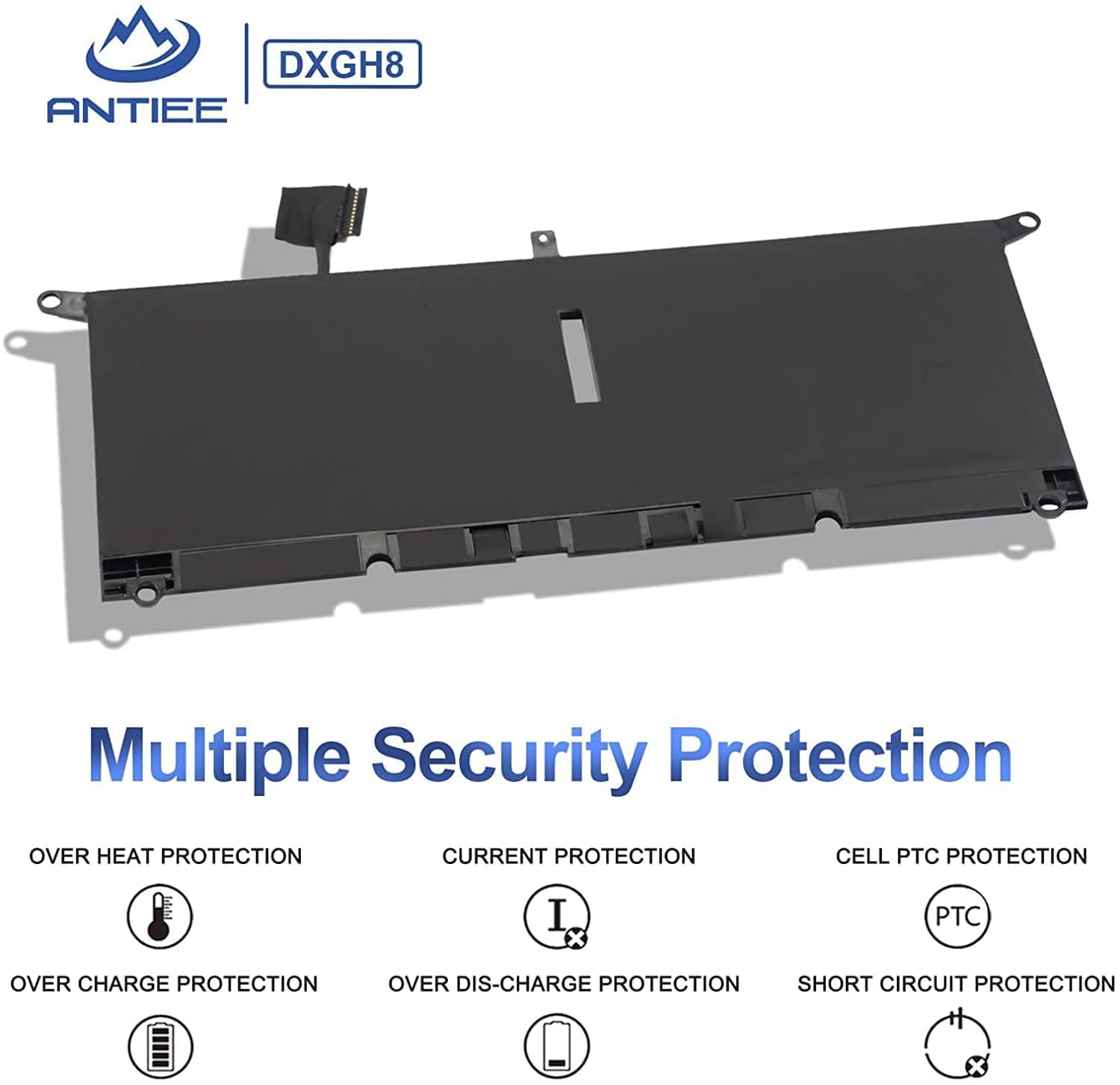ANTIEE 52Wh DXGH8 Zapasowa bateria do Dell PS 13 9370 9380 Inspiron 13 7390 7391 2 w 1 5390 5391 7490 Latitude 3301 E3301 Vostro 5390 5391 H754V 0H754V 54 V 54 V V G8, VCF P82G