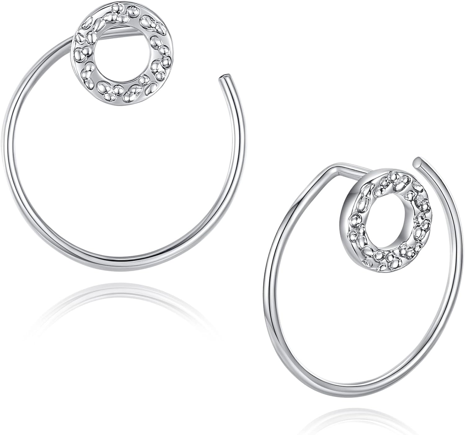 Ear Jacket Earrings 925 Sterling Silver Studs Front Back Earrings for Women Minimalist Geometric V Stud Earrings With Back Design