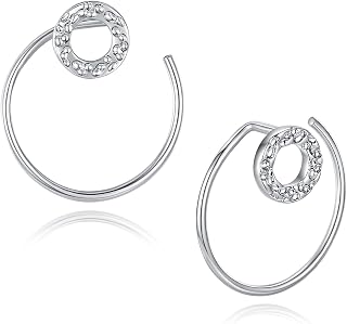 Ear Jacket Earrings 925 Sterling Silver Studs Front Back Earrings for Women Minimalist Geometric V Stud Earrings With Back Design
