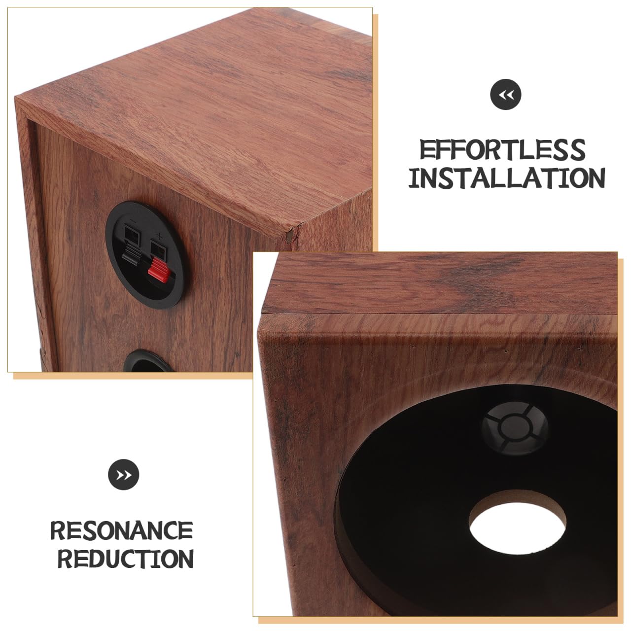 Cassa per Altoparlanti in Legno con Motivo a Righe da 6,5 Pollici per Veicoli e Camion Design Elegante e Integrazione per Upgrade Impianto Audio Auto