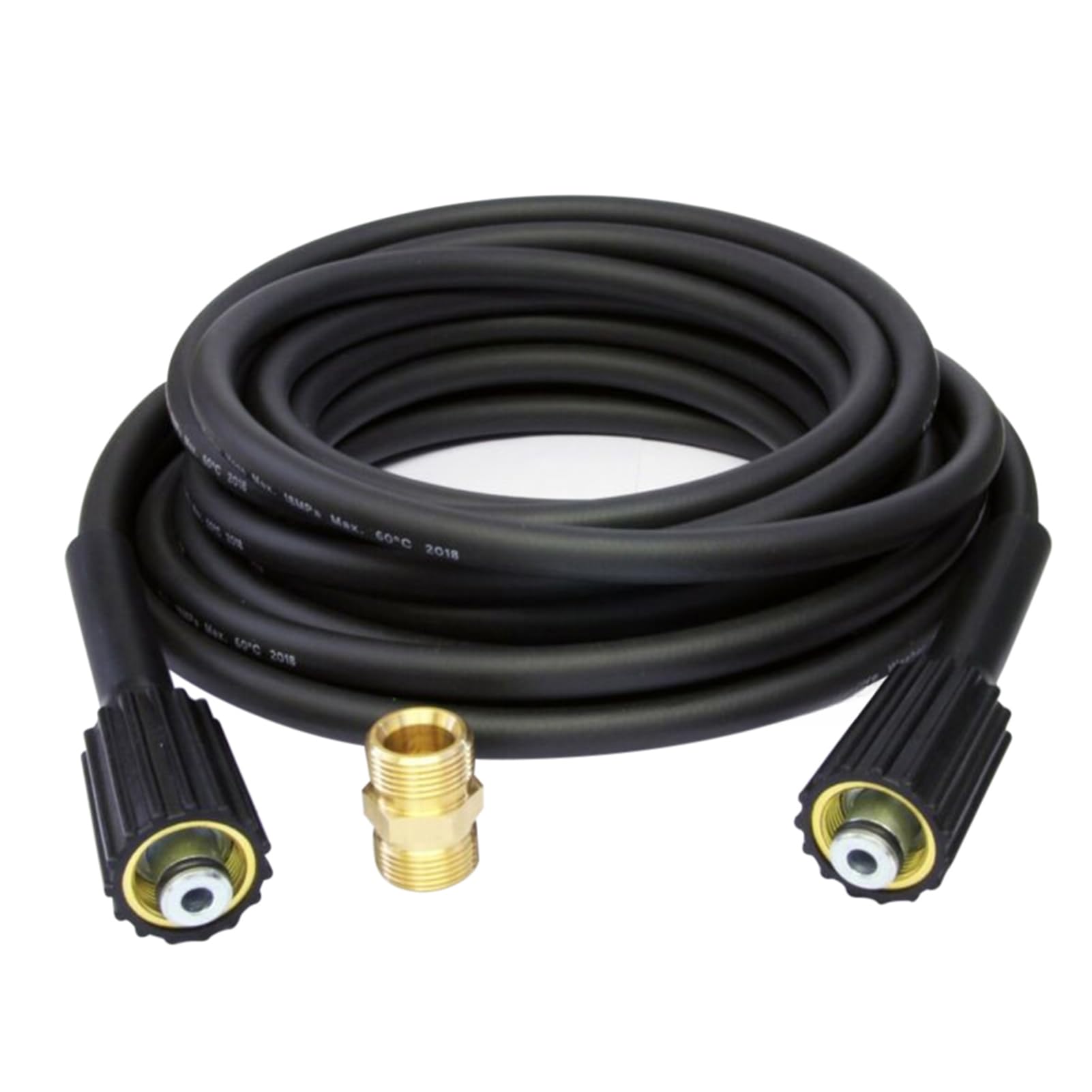 Tubo di prolunga per idropulitrice ad alta pressione, connettore M22 femmina a maschio, gomma PVC, pressione massima di esercizio 180 bar, durevole e flessibile per la pulizia esterna