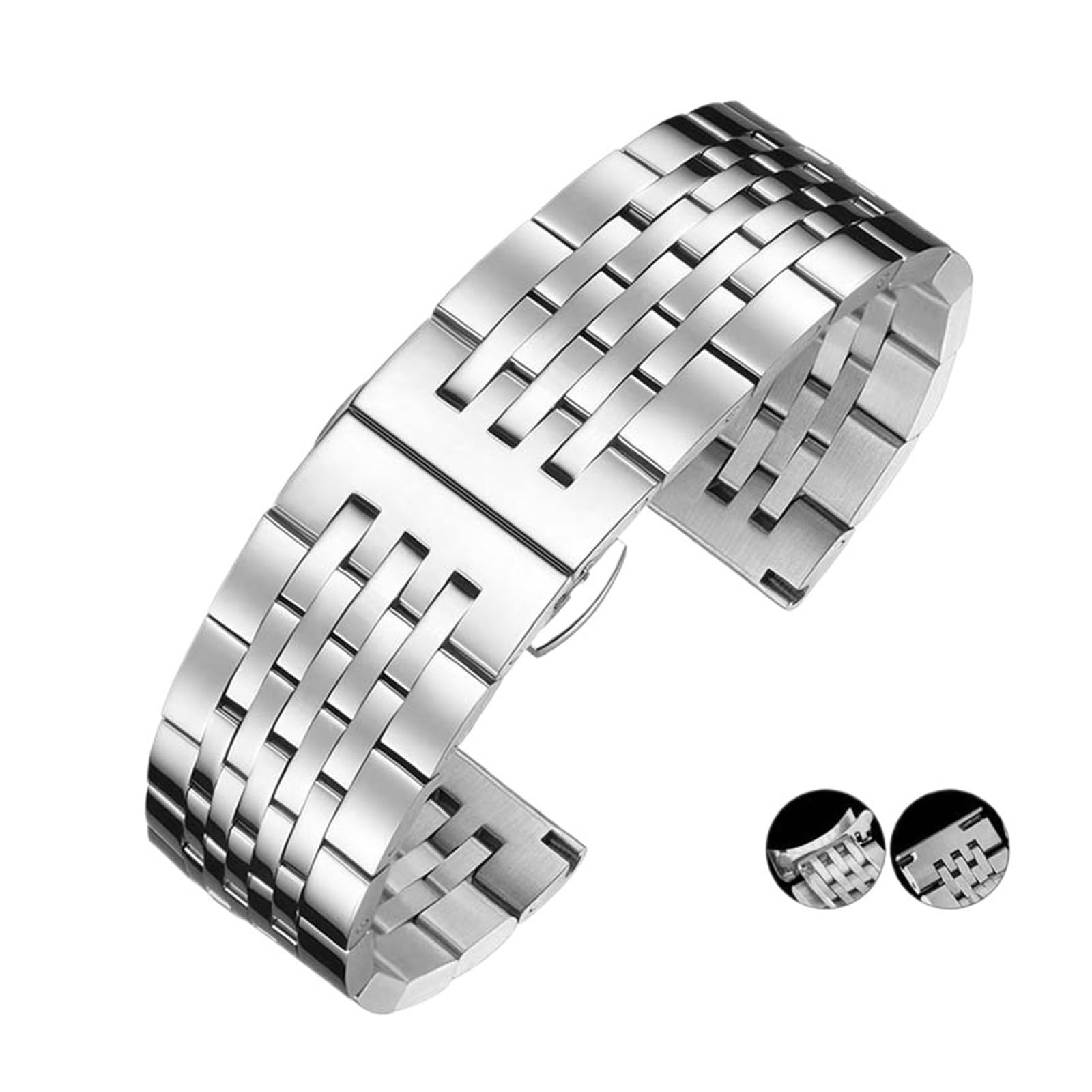 Pasek Do Zegarka Ze Stali Nierdzewnej Z Zakrzywionymi Końcami 12 13 14 15 16 17 18 19 20 21 22 Mm Bransoleta Z Metalu