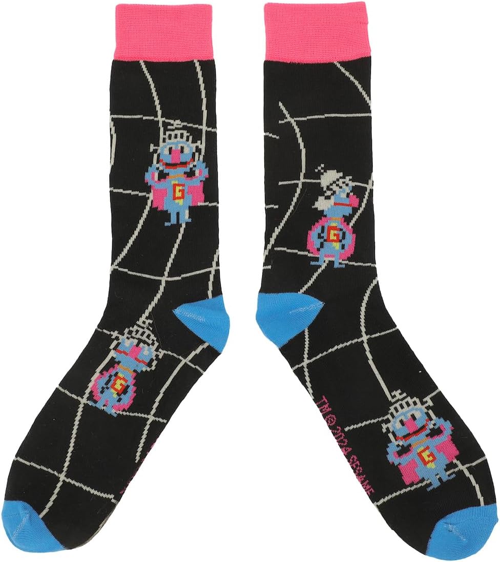 Bioworld Sesame Street Pixelated Characters 5-Pack of Adult Casual Crew Socks - Image 2
