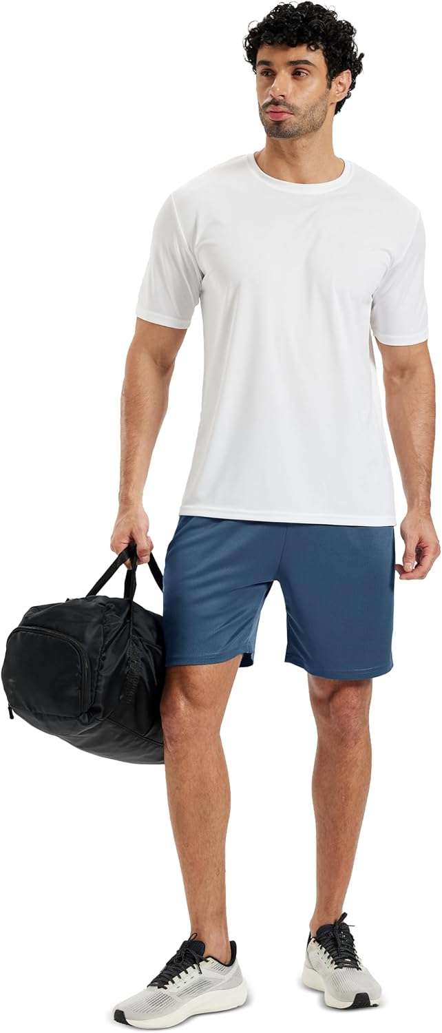 MAGCOMSEN Men's 7" Athletic Running Shorts Quick Dry Lightweight Mesh Basketball Workout Shorts with Zipper Pockets - Image 6