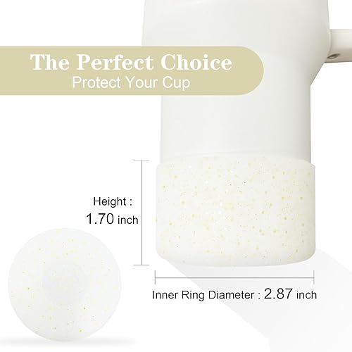 Vista 27 de WORBSS - Funda protectora de silicona con purpurina para vaso Stanley Cup H2.0 20 30 40 onzas y Hydro Flask de 18-24 onzas con 2.85-3.0 pulgadas