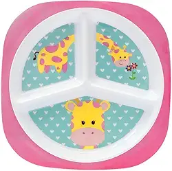 Prato Com Divisórias - Girafinha, Buba, Colorido