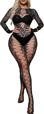 Leopard Print Women Sexy Bodystockings Fishnet Lingerie Bodysuit