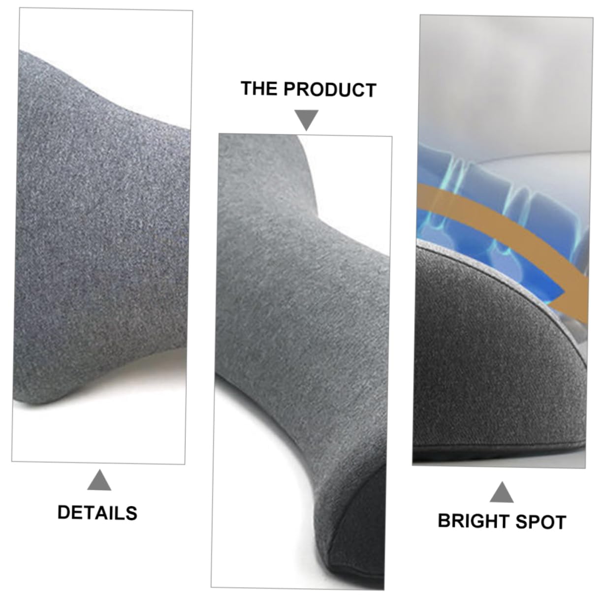 Ciieeo Lendenkissen mit Baumwolle, Ergonomisch Geformt, zur Druckentlastung | Zweiflügeliges Design, Konturiert an Rückenform, für Bett und Schlafposition