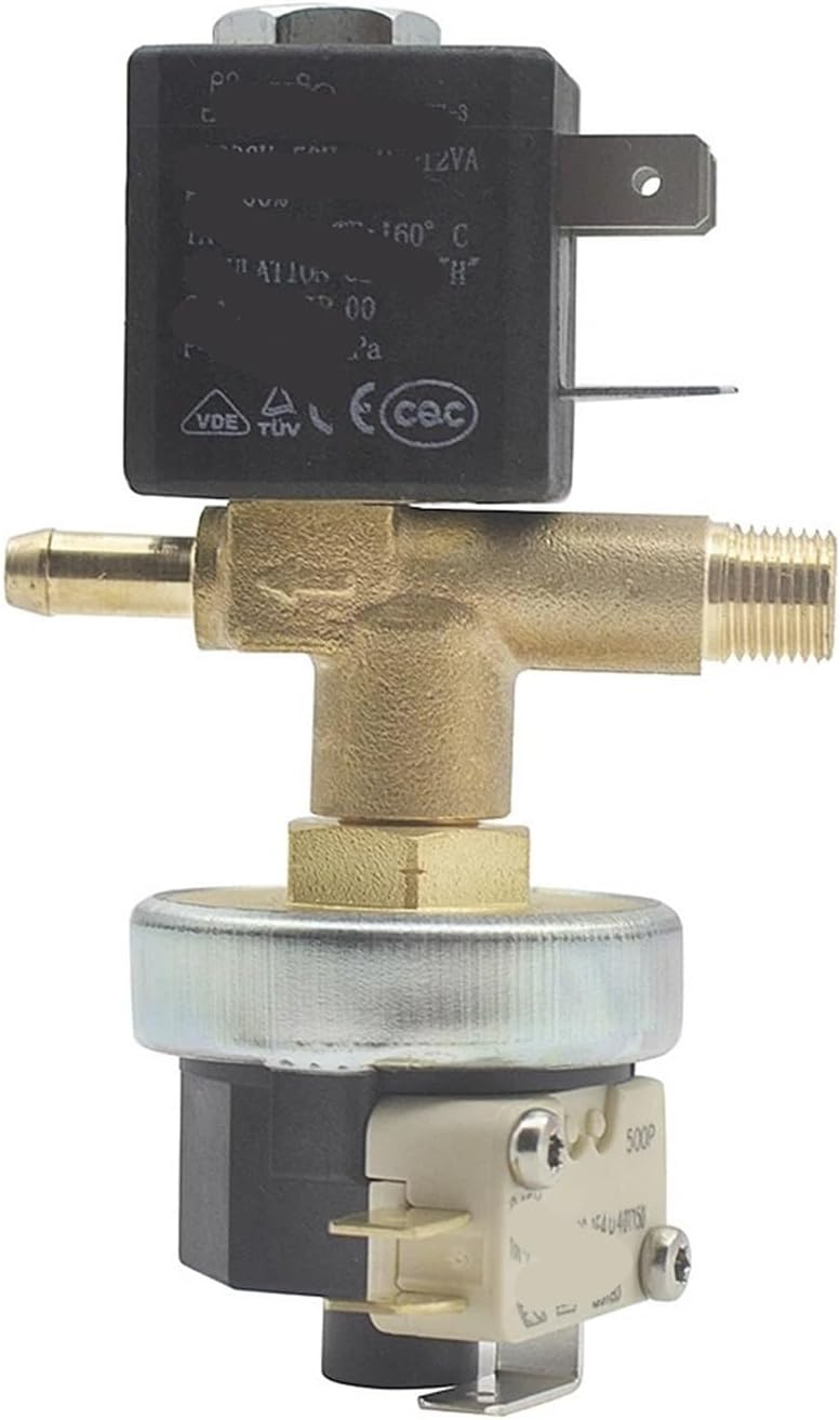 JYZ-3 Normally closed 2-way AC 230V G1/8" brass iron steam water gas double solenoid water valve with pressure switch combination