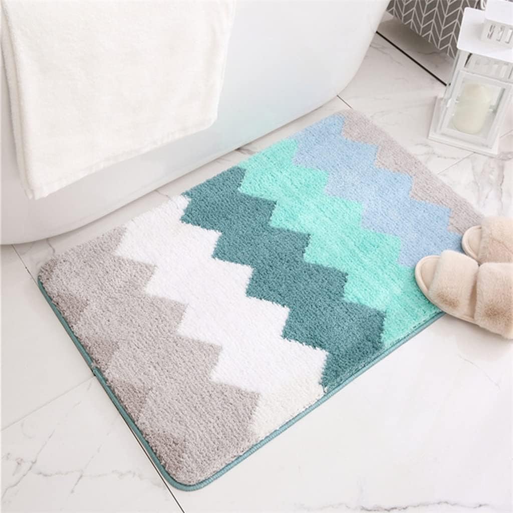 Non-Slip Bathroom mat Absorbent Bathroom Carpet Soft Thickening Bathroom Kitchen Entrance Door mat Home(Black,50X80cm)